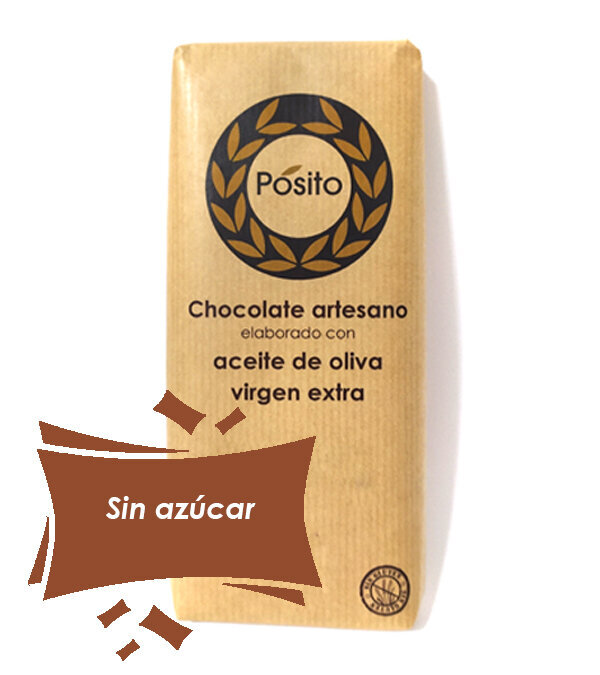 Chocolate sin azúcar 70% cacao con aceite de oliva virgen extra